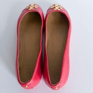 Tory Burch Red Everly Ballerina Flats Size 9